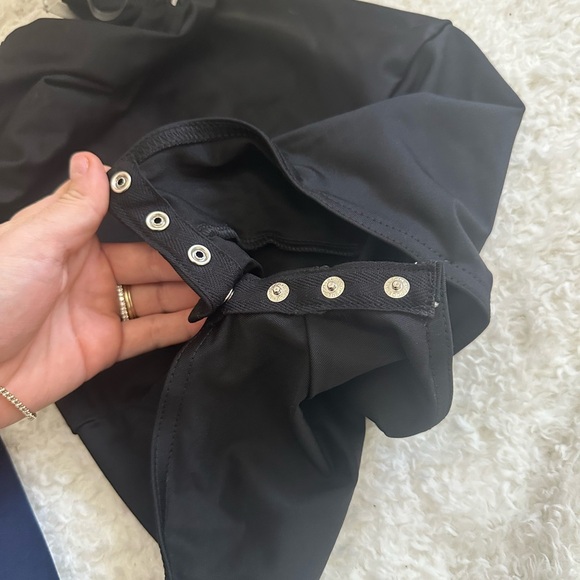 New Varsity Black Crossunder Uniform Bodysuit. Clear Straps Snap Closure. Size M - Picture 7 of 7